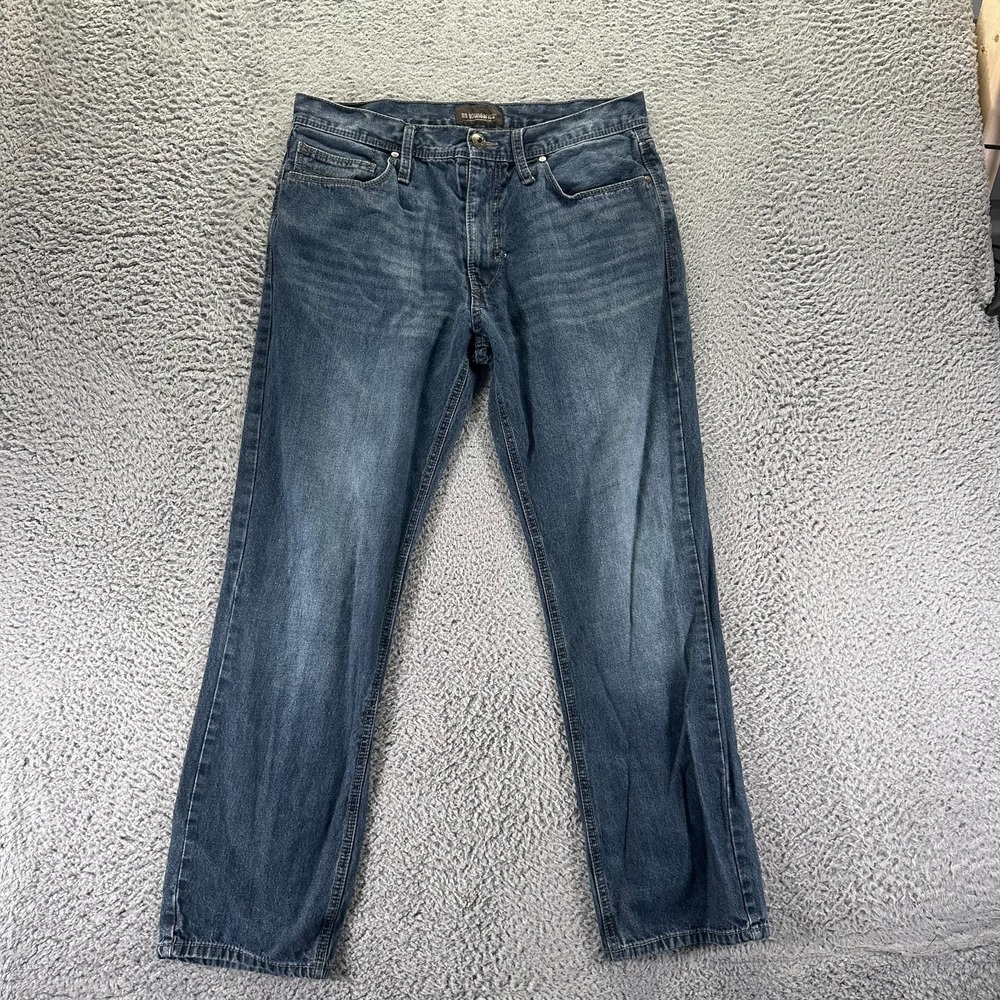 No Boundaries Jeans Mens 34x30 Blue Cotton Denim Straight Travel Faded Workwear